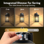 Motion Sensor Outdoor Lights, Black Dusk to Dawn Outdoor Lighting with Tempered Glass, Aluminum Waterproof Anti-Rust Outside Wall Light Fixtures, Adjustable Sensitivity & Brightness, Hardwired - Image 3