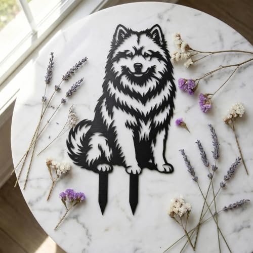 Dog Metal Garden Stake - Weatherproof Dog Silhouette Yard Art, Decorative Outdoor Sign for Lawn & Patio, Heartfelt Gift for Japanese Spitz Lovers(Sit,10") - Image 4