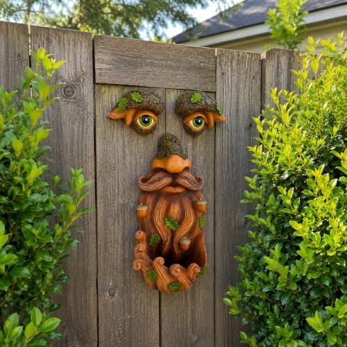 Mood Lab Tree Face Decor with Acorns - Old Man Tree Face Garden Hugger Decoration - Outdoor Tree Decoration - Image 5