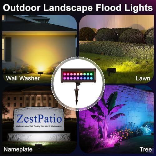 12V Wired RGB Flood Lights Outdoor for Christmas Decorations - Image 6
