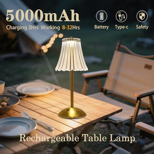 2 Pcs Cordless Rechargeable Table Lamp, Touch Dimming, 3 Color Modes - Image 5