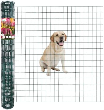 Green PVC Coated Welded Wire Fence 48" x 25' Roll, 2"x3" Mesh, 16 Gauge by FOREHOGARGARDEN%EF%BC%86HOME