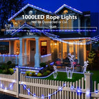 KNONEW 164FT 1000LED Rope Lights for Outside,Outdoor String Lights Waterproof 8 Modes Clear Tube Light for Indoor,Bedroom,Wedding,Garden,Patio,Christmas,Tree,Rv,Holiday Decoration(Blue) - Image 5