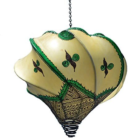 Henna Lamps & Sconces Handmade Henna Moroccan Leather Lamp Natural - Image 2