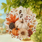 10 Inch Thanksgiving Pumpkin Wind Spinner for Yard and Garden,Fall Maple Leaves Harvest Berry Country Hanging Ornaments Outdoor 3D Kinetic Wind Sculpture Spinners Indoor Outdoor Patio Décor Gift - Image 2