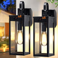 17" Solar Porch Lights Outdoor, with Motion Sensor, 2 Packs, Black by MYHXQ