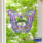 Personalized Dog Angel Paw Wind Spinner Sublimation Memorial Custom Name Years Kinetic Ornament Laser Cut 3D Outdoor Indoor Garden Yard Gifts (Butterfly Shape) - Image 5