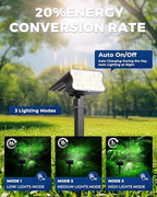HGGH Solar Lights Outdoor Waterproof IP67, 60 LED 3 Lighting Modes Solar Spot Lights Outdoor for Yard Garden Pathway Landscape, Auto On/Off, Function 2 in 1(Cool White, 4 Pack) - Image 3