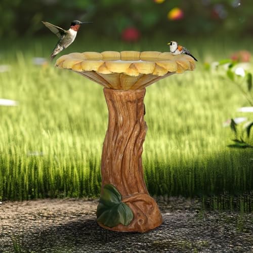 Birdbath for Outdoors with Sunflower Shape - 24.4" H * 19.6" Φ Standing Bird Bath for Garden, Yard, Patio, Porch, Easy Installation and Maintenance - Image 5