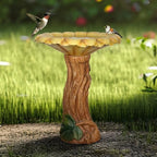 Birdbath for Outdoors with Sunflower Shape - 24.4" H * 19.6" Φ Standing Bird Bath for Garden, Yard, Patio, Porch, Easy Installation and Maintenance - Image 5