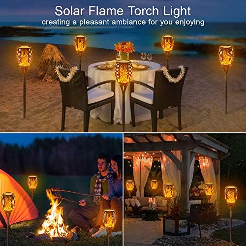 EOYIZW Solar Lights Outdoor 4 Pack, 99 LEDs Solar Torch Light with Flickering Flame- IP65 Waterproof Solar Garden Lights, Solar Powered Outdoor Lights for Porch Yard Patio Halloween Decorations - Image 6