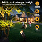 Gardenreet LED Spot Light Outdoor - Die-Cast Brass 12V Uplighting Waterproof, Low Voltage Landscape Lights Metal, Bronze for Fence Fountain with Bright White MR16 Replaceable Bulbs (12 Pack) - Image 2