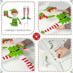 Glitzhome Set of 2 Metal Dancing Elf Yard Sign with Stake, 35.75" H Christmas Decorative Wall Hanging Decoration for Garden Home Lawn Pathway Walkway - Image 4