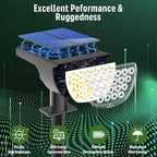 GKGG Solar Lights Outdoor Waterproof IP65, Solar Powered 76 LED 3 Lighting Modes Solar Spot Lights Outdoor for Yard Garden Landscape Pathway (White, 6 Pack) - Image 3