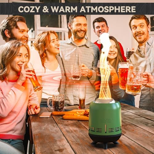 Portable Smokeless Fire Pit, 9.5” Stainless Steel Camp Stove, Green FP055 - Image 6