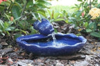 Smart Solar 21372R01 Ceramic Solar Koi Fountain, Blue Glazed Finish, Powered by an Included Solar Panel that Operates an Integral Low Voltage Pump With Filter - Image 3