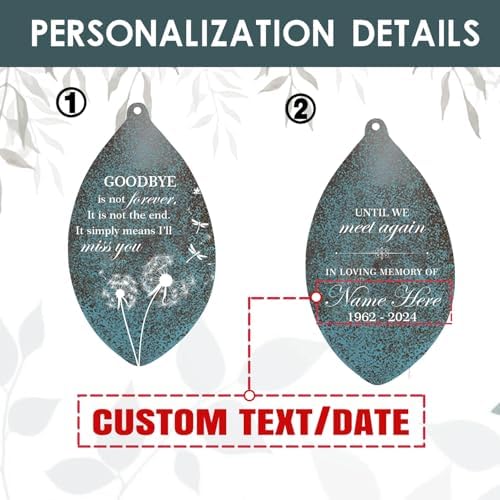 Personalized Sympathy Wind Chimes, Memorial Gifts Wind Chimes for Loss of Loved Ones, Dandelion Commemorative Wind Chime for Mom/Dad 36inch - Image 6