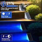 AUDLES 6 Pack Solar Stair Lights, Outdoor Step Lights with Waterproof IP67, Blue Color LED Solar Light for Outside Light Decor for Stair, Deck, Front Step, Front Porch, Patio and Backyard - Image 3