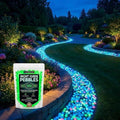 Glow-in-the-Dark Colorful Garden Stones - Luminous Solar-Powered Pebbles for Walkways, Landscaping, Planters, and Fish Tank Decor - Nighttime Outdoor Decoration (Blue, 400 Count) Green 600 by Unknown