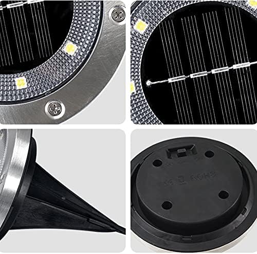 Solar Lights Garden Solar Ground Lights Solar Powered with 8 LED Solar Disk Lights for Pathway Yard Walkway Patio Lawn Path 12PCS - Image 6