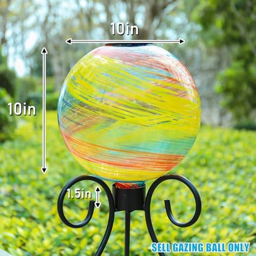 VCUTEKA Solar Gazing Ball, Glass Garden Globes for Outdoor Decor, 10" Red - Image 6