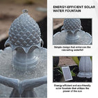 XBrand 44" H Solar Water Fountain, Two-Tier Outdoor Garden Fountain with Bird Bath, White Fiberglass Resin Design, Solar Panel, and Auto Shut-Off Pump - Image 5