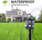 TiFFCOFiO Outdoor Power Strip with Stake Waterproof, 90 FT Extension Cord, 6 Grounded Outlets for Outdoor Lights, 14 AWG, 15A/1875W, ETL Listed - Image 4