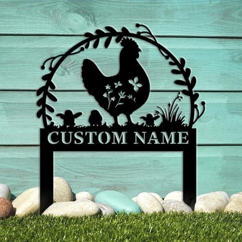 Custom Hen Garden Stake - Personalized Name Plaque Sign,Chicken Coop Sign，Custom Metal Yard Art for Outdoor Decor, Rustproof Lawn Ornament, Farmhouse Insert Sign for Garden & Patio - Image 5