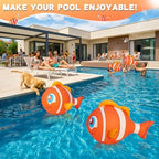 Floating Pool Lights Solar Powered, 16'' Inflatable Waterproof Clownfish Solar Pool Lights that Float, Auto On/Off LED Floating Lights for Pool Garden Backyard Outdoor Decoration - (4 Piece) - Image 7