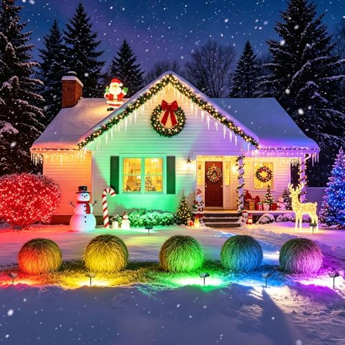 Dual Head Solar Spot Lights Outdoor Waterproof, 9 Modes RGB Color Changing Solar Tree Spotlight, IP68 Landscape Lighting Solar Uplights for Garden Yard Halloween Christmas Decorations(4pack) - Image 7