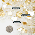Skyflame 15-Pounds Gold Reflective Fire Glass for Gas Fireplace Fire Pit - Image 2