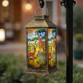 Solar Lantern Outdoor Waterproof African Savanna Wildlife Stained Glass Giraffe Zebra Antelope Garden Decor LED Hanging Solar Lights Tabletop Lamp Gifts for Women Mom Outside Yard Patio Porch by DERUINVAIO