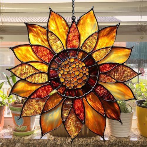 Sunflower Mosaic Style Acrylic Suncatcher - Image 4
