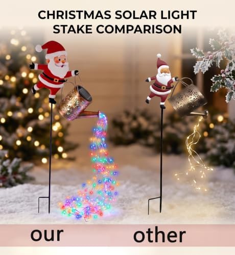 FJAKA Christmas Santa Solar Kettle Garden Lawn Decorative Lights - Image 3