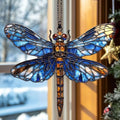 Vivid Dragonfly Tiffany Mosaic Acrylic Suncatcher by AVAGAN