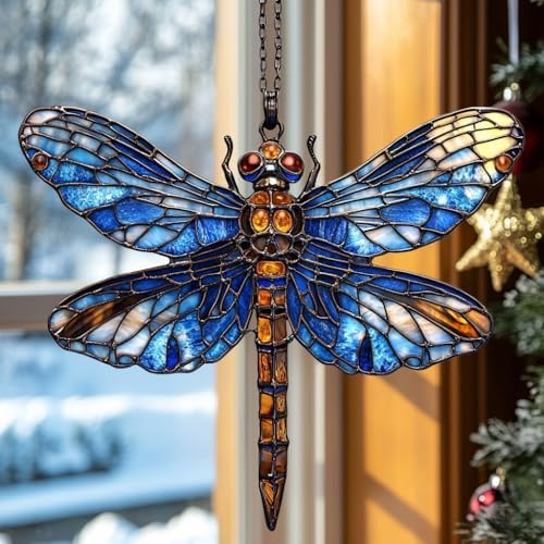 Vivid Dragonfly Tiffany Mosaic Acrylic Suncatcher by AVAGAN
