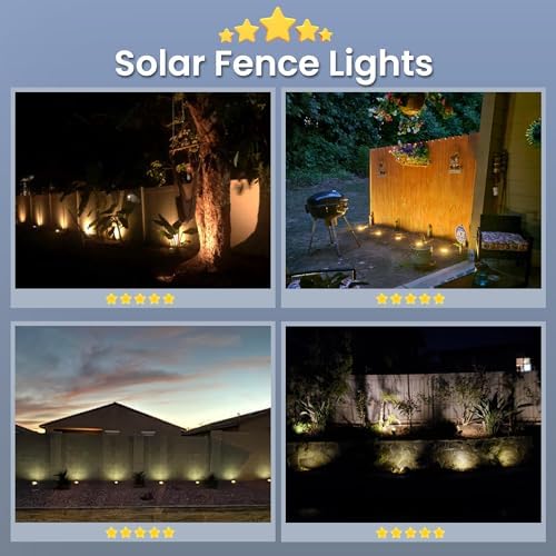 GIGALUMI Solar In-Ground Fence Lights Waterproof 16 Pack Warm White - Image 6