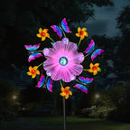 44" Butterfly Wind Spinners Garden Stake, Solar Flower Butterfly Wind Sculpture Yard Art Decorations for Lawn, Patio & Yard & Garden Decor, Metal Whirligigs Wind Spinners Outdoor Decor by Unknown