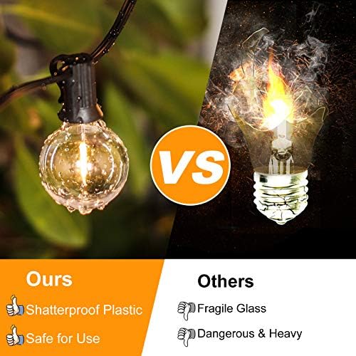 Bosceos 80FT Outdoor G40 LED Globe String Lights Dimmable Waterproof - Image 3