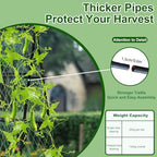 unho Garden Trellis for Climbing Plants with Tough Nylon Netting, 6ft Tall Sturdy Rustproof Metal Plant Support Tower for Vegetable Fruit Vine Cucumber Garden Lightweight，Outdoor - Image 4
