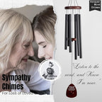 Memorial Wind Chimes for Loss of Loved One, Windchimes in Memory of a Loved One, Sympathy Gift Baskets, Bereavement Condolence Gifts, Memorial Gifts for Loss of Mom, 32" Sympathy Cardinal, Black - Image 5