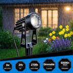 All-in-One Low Voltage Landscape Lighting, Dusk to Dawn Transformer Timer, Waterproof Spotlights, Dimmable LED Outdoor Landscaping Lights Kit for Yard Backyard Tree House 24V (8 pack warm white) - Image 3