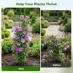 2 Pack Garden Obelisk Trellis for Climbing Plants, 6 FT Metal Rustproof Plant Support Rose Trellis, Tower Potted Cages for Flowers Fruits Vegetable Vines Indoor & Outdoor, Green(4 Tiers) - Image 3