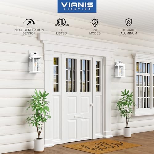 VIANIS Large Adjustable Sensitivity Motion Sensor Exterior Porch Lights - Image 5