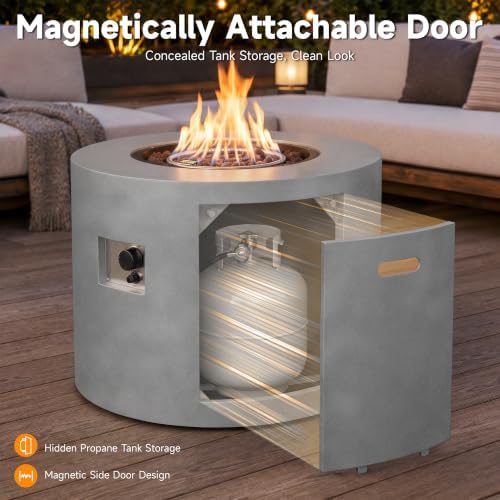 HOTEAGLE 32" Propane Fire Pit Table Round, 50000 BTU Powerful Gas Firepit Table, CSA Certified, Ideal Outdoor Fire Pit for Dining, Party in Patio, Garden, Yard - Image 6