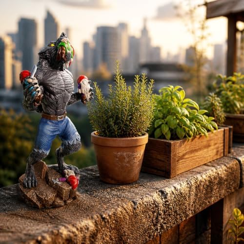 Garden Gnomes Outdoor, Gnome Garden Decor, Funny Werewolf Garden Statue 12.6", Waterproof Resin, Weather-Resistant Lawn Ornament for Patio & Yard, Gift for Garden Lovers - Image 6