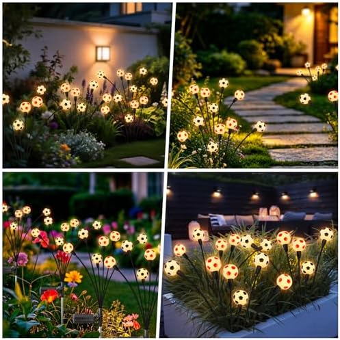 vignuto 2026 Solar Soccer Lights, 8 Packs 48LED, Solar Lights Outdoor Waterproof, World Cup Decorations, Garden Decor, Patio Decor, Unique Decor for Soccer Game. - Image 6