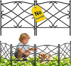 AMAGABELI GARDEN & HOME 5 Panels 32in(H)×10ft(L) Decorative Garden Fences and Borders for Dogs Rustproof Metal No Dig Fence Panels Garden Edging Border for Animal Barrier Flower Beds Yard Patio by AMAGABELI+GARDEN+%26+HOME