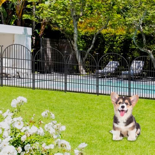 Garden Fencing Animal Barrier 24 Panels, 32 in(H) x 54 Ft(L) No Dig Fences for Dogs, Black Rustproof Metal Wire Garden Fence with Gate, Temporary Dog Fence for Patio Outdoor Yard - Image 6