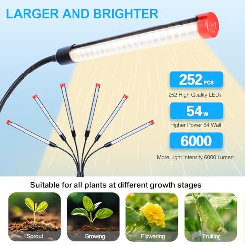6Head Grow Light with Stand for Tall Plants & Bonsai Tree Indoor - Image 4